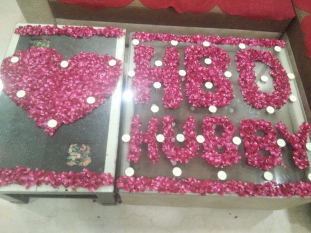 Candles and Rose Petals Decoration