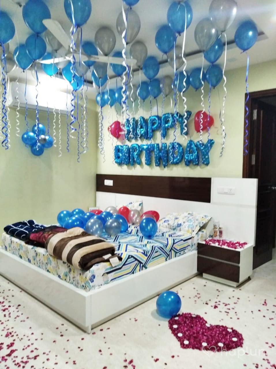 Blue Silver Birthday Love
