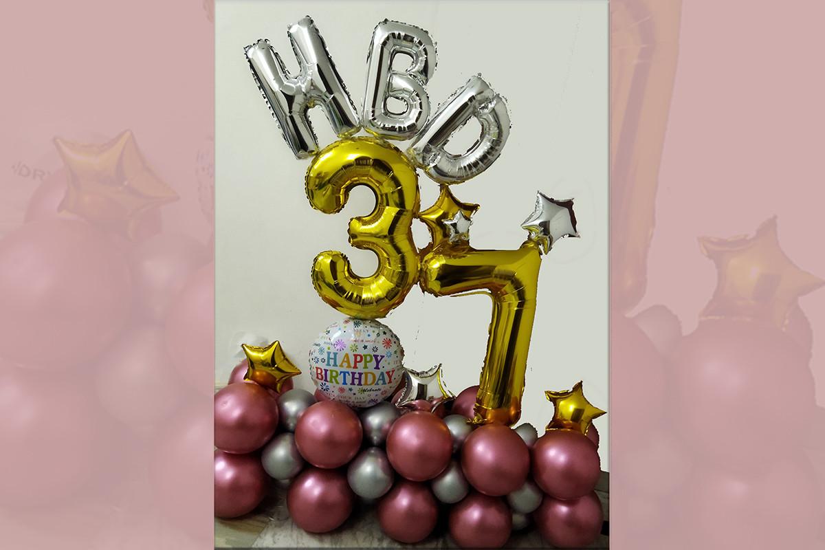Chrome Pink Birthday Marquee