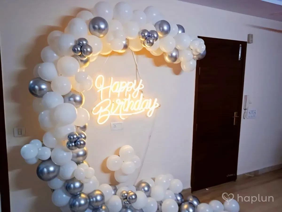 Birthday Decoration With Neon Light