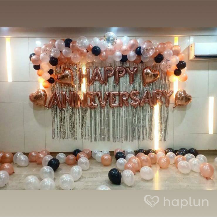 rose gold anniversary wall decor