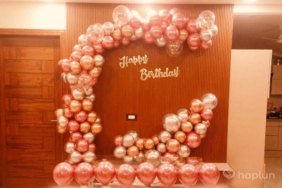 Rosegold Silver Chrome Balloon Decoration