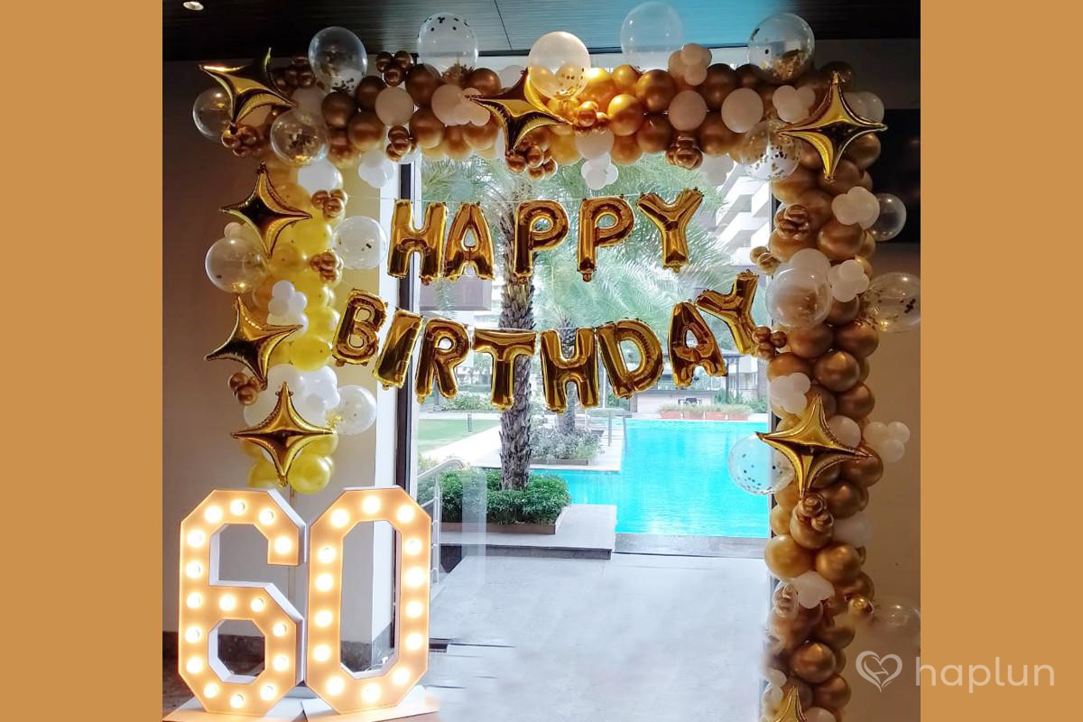 Birthday Decoration With Neon Age No