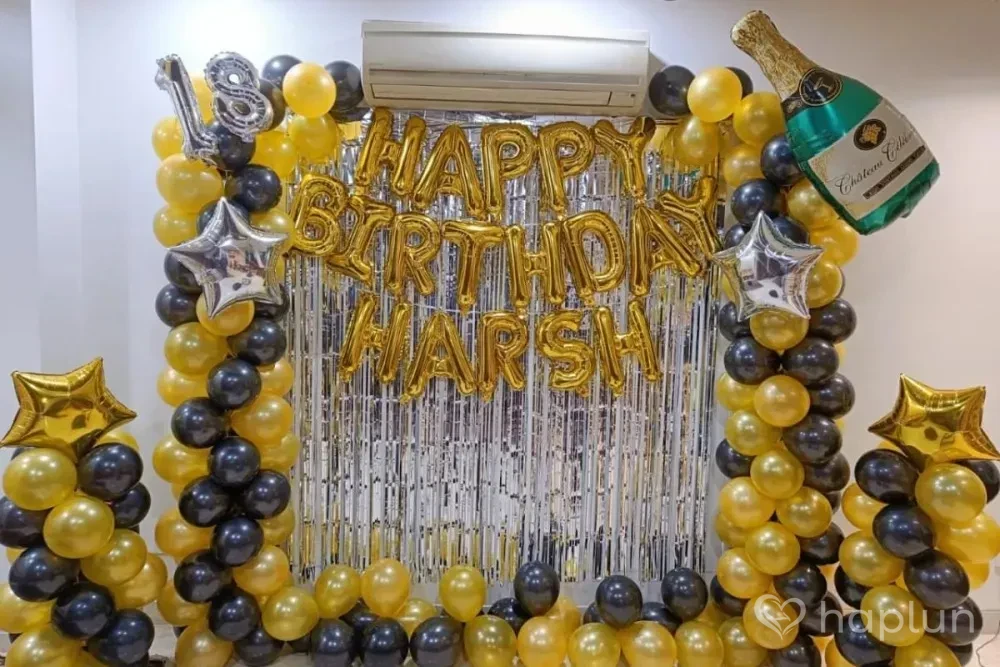 Black Golden Birthday Arch Decoration