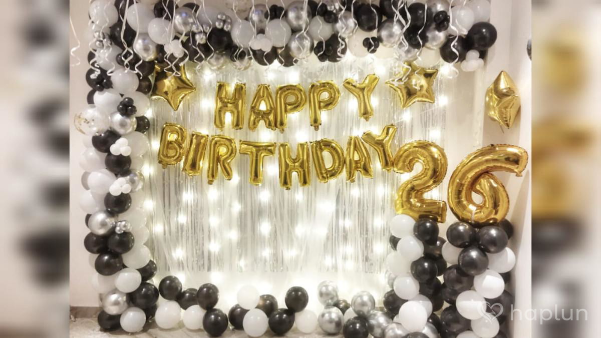 Black White Sparkle Birthday Decor