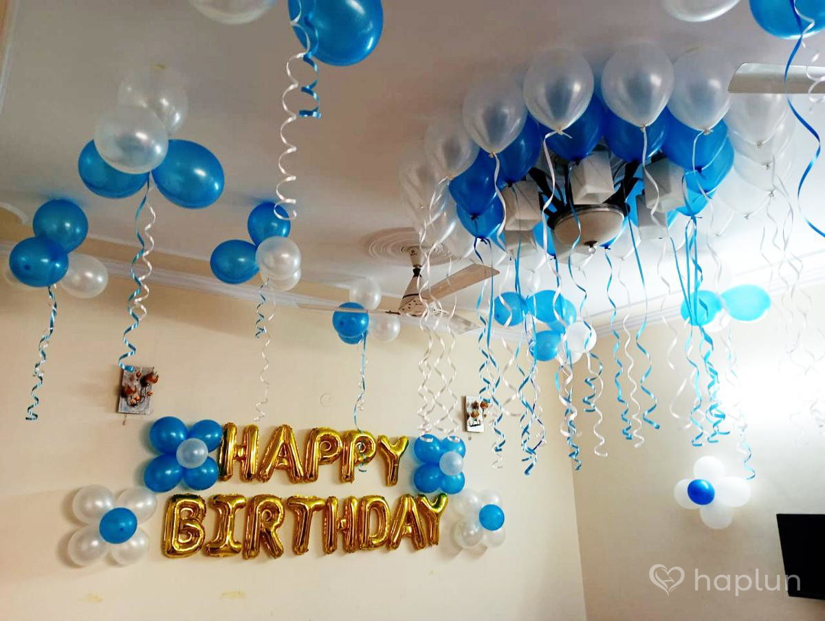Blue White Balloon Surprise
