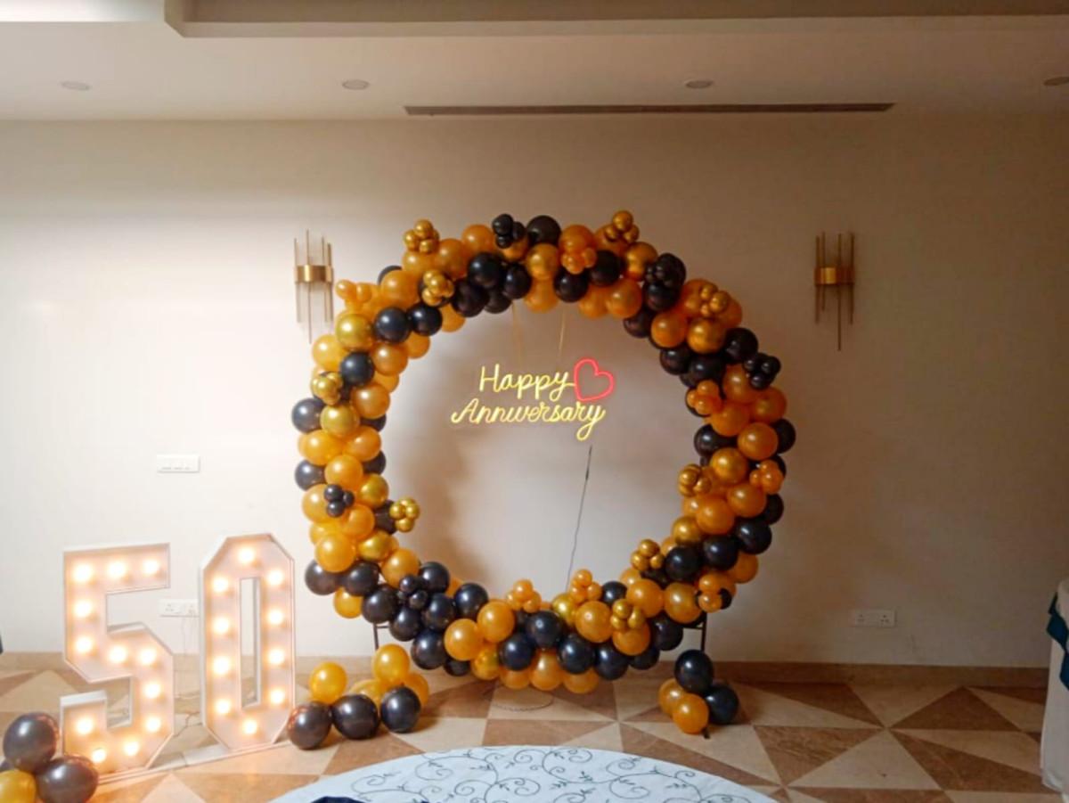 Black Golden Anniversary Ring Decoration