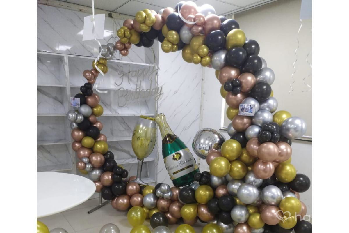 Champagne Bottle Glass Ring Decor