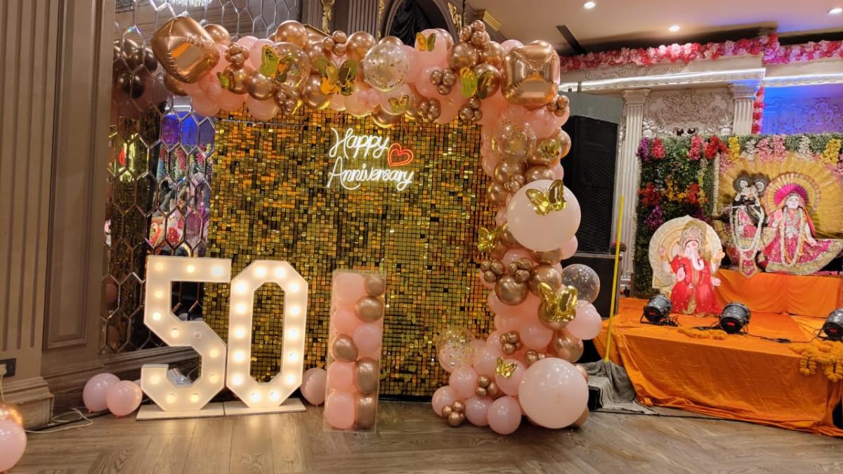 Anniversary Golden Sequin Decoration