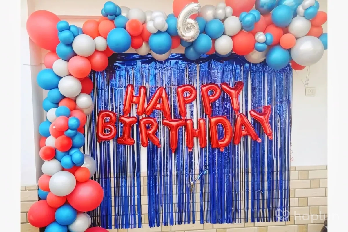Blue Red Silver Wall Decor