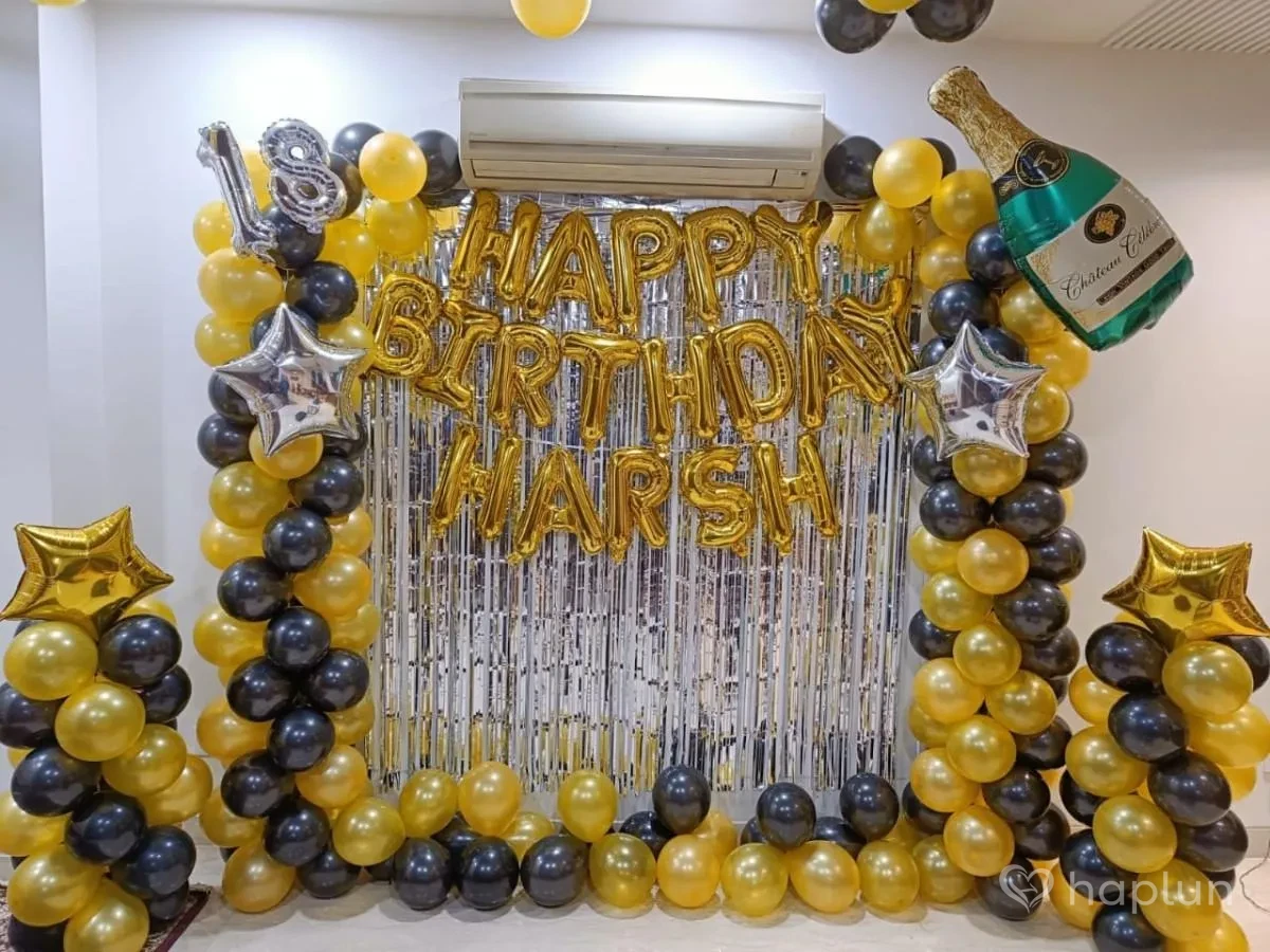 Black Golden Birthday Arch Decoration