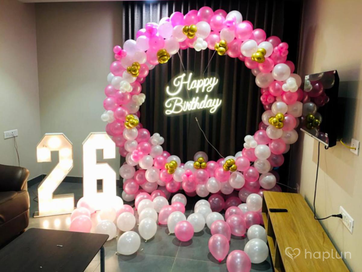 Euphoric Pink White Birthday Decoration