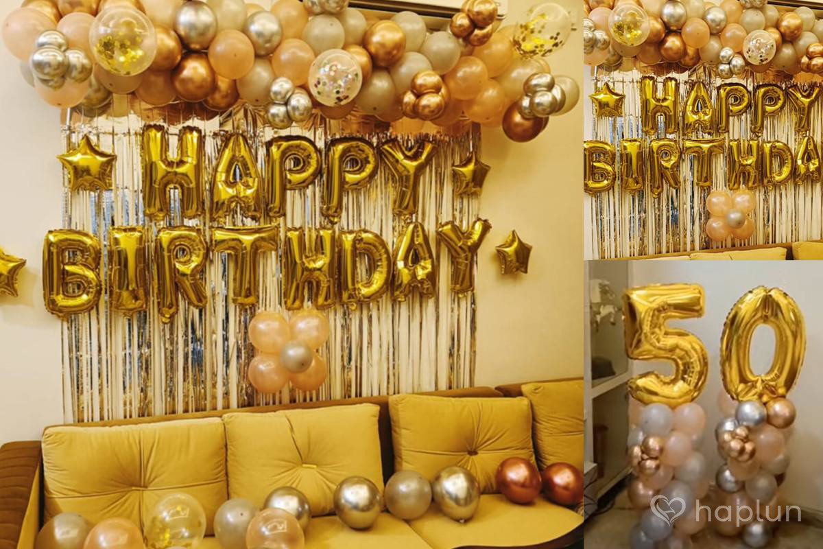 Birthday Golden Backdrop Decoration