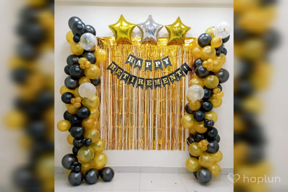 Golden Black Retirement Decor