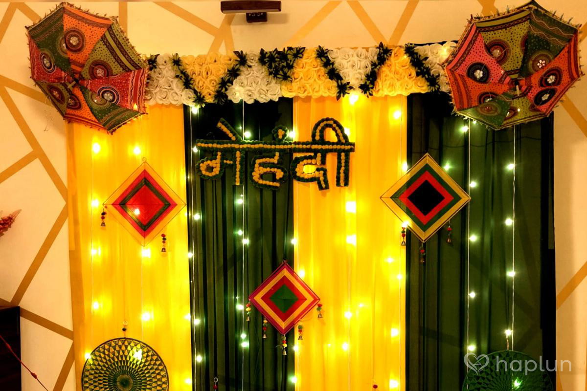 Mehndi backdrop Setup