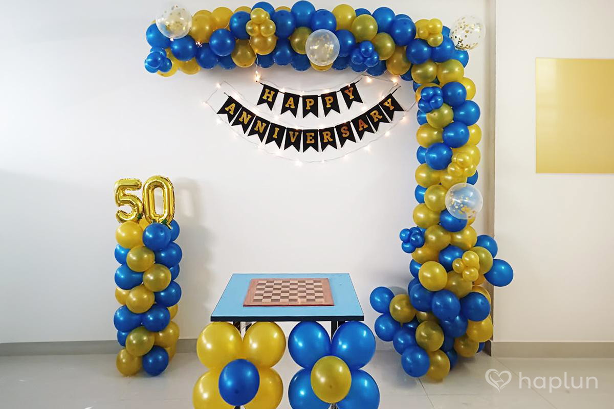 Blue Golden Anniversary Decoration