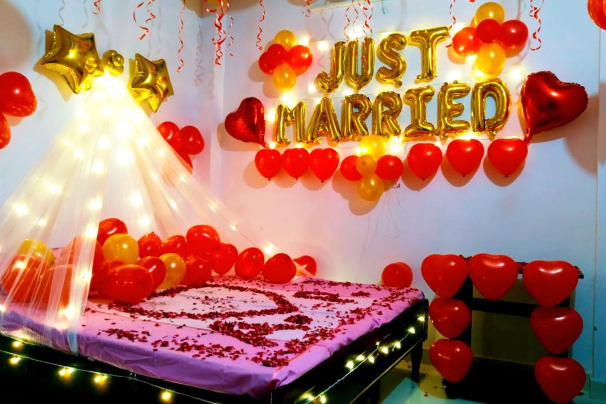 Dreamy Wedding Night Room Decoration