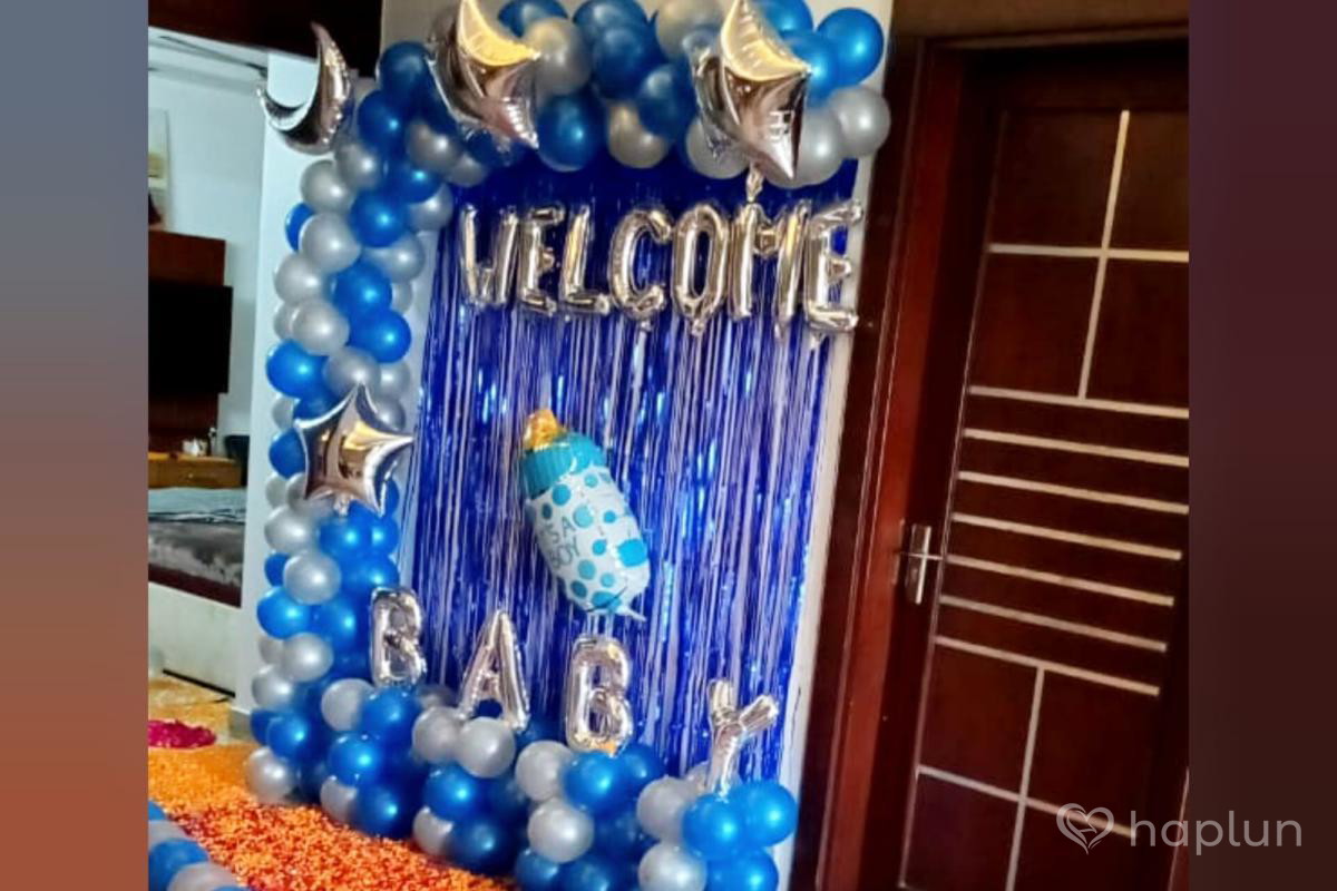 Joyful Baby Boy Welcome Decor