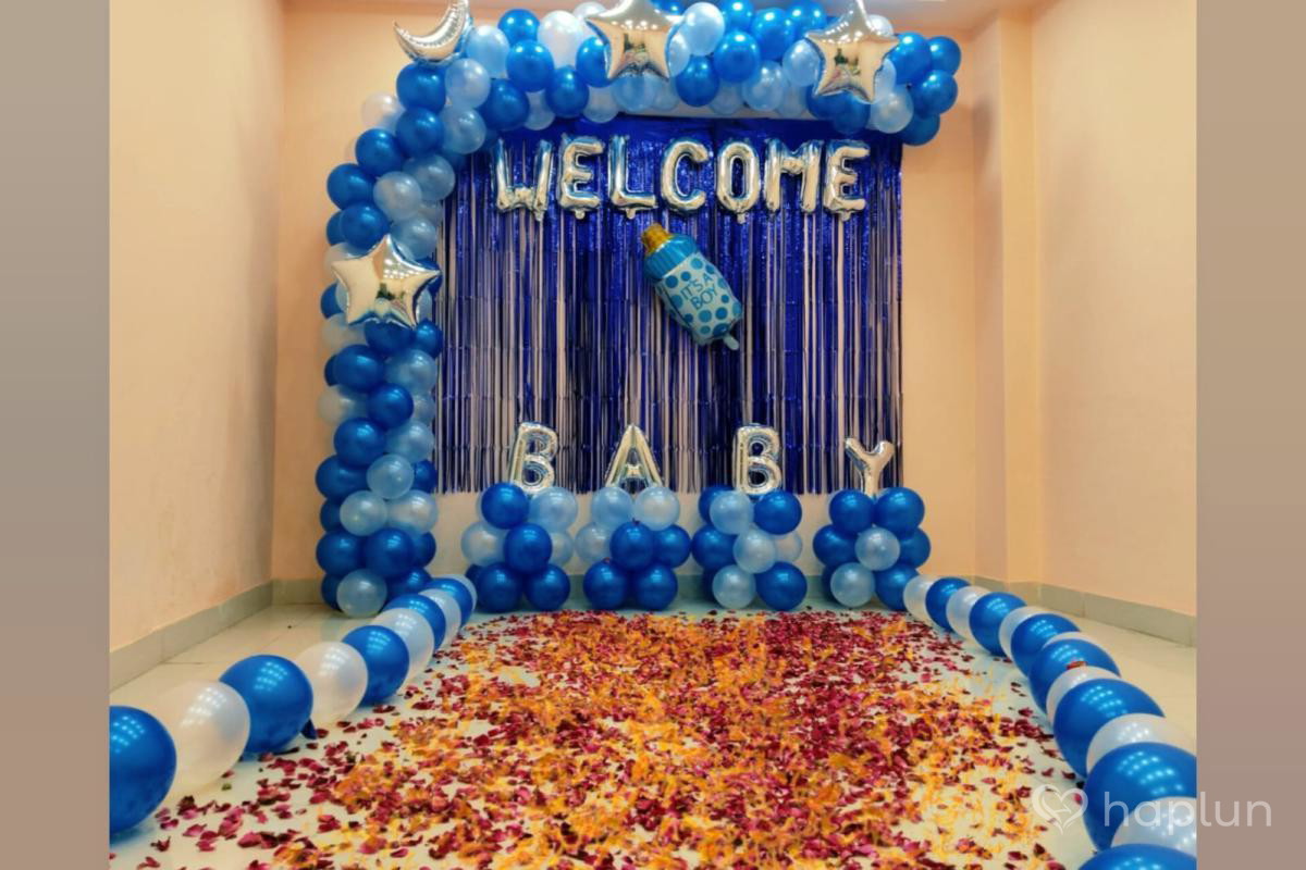 Joyful Baby Boy Welcome Decor