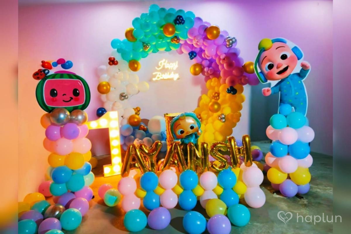 Cocomelon Theme Birthday Ring Backdrop