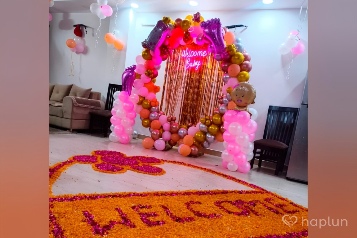 Newborn Baby Welcome Ring Setup