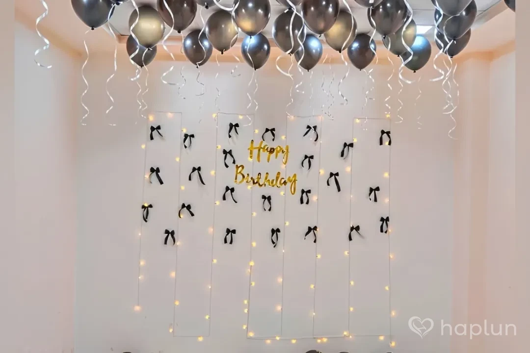 Aesthetic Black Bow Birthday Decoration