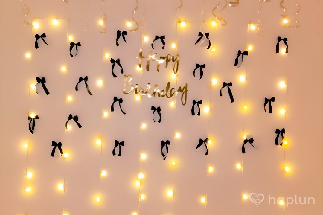 Aesthetic Black Bow Balloon Decoration