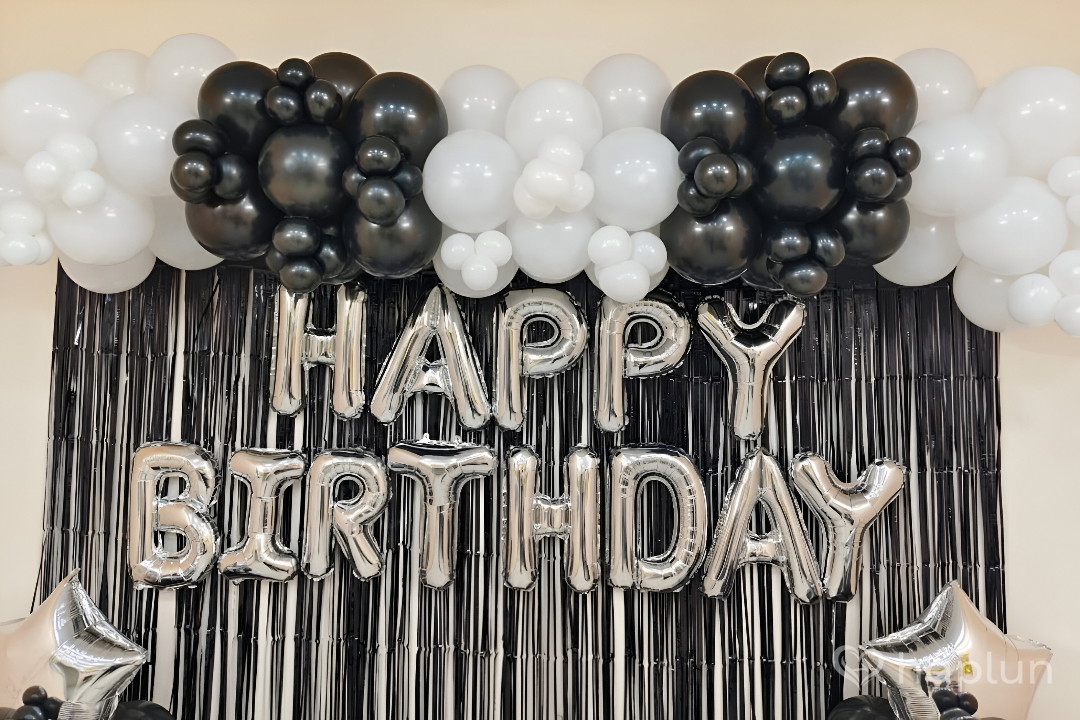 Black and White  Birthday Decor