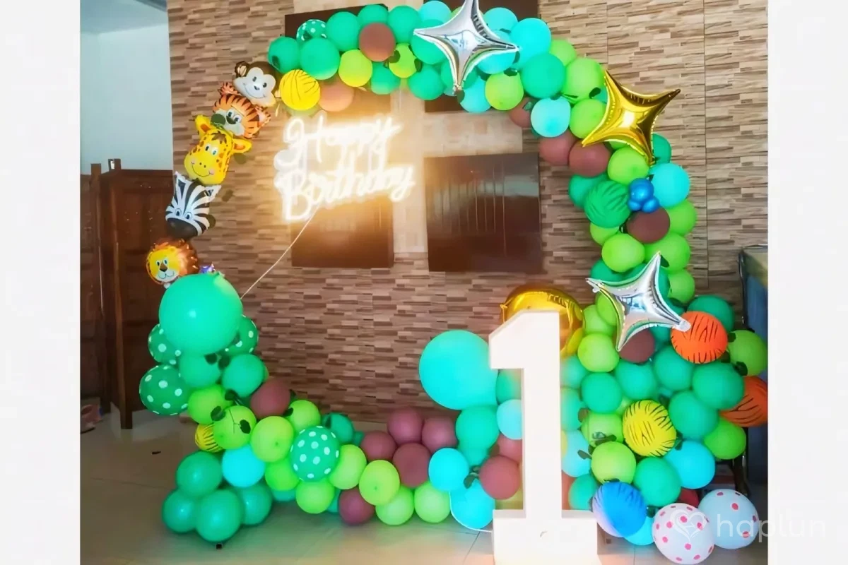 Jungle Theme Ring With Neon Number