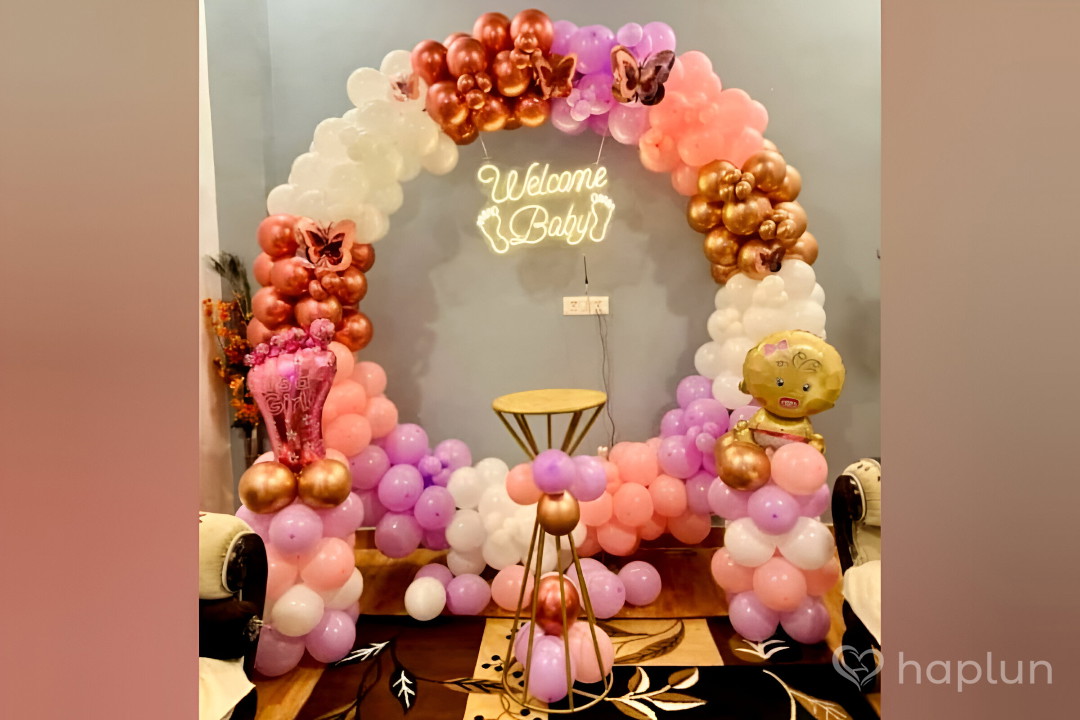Simple Baby Welcome Ring Decoration at Home