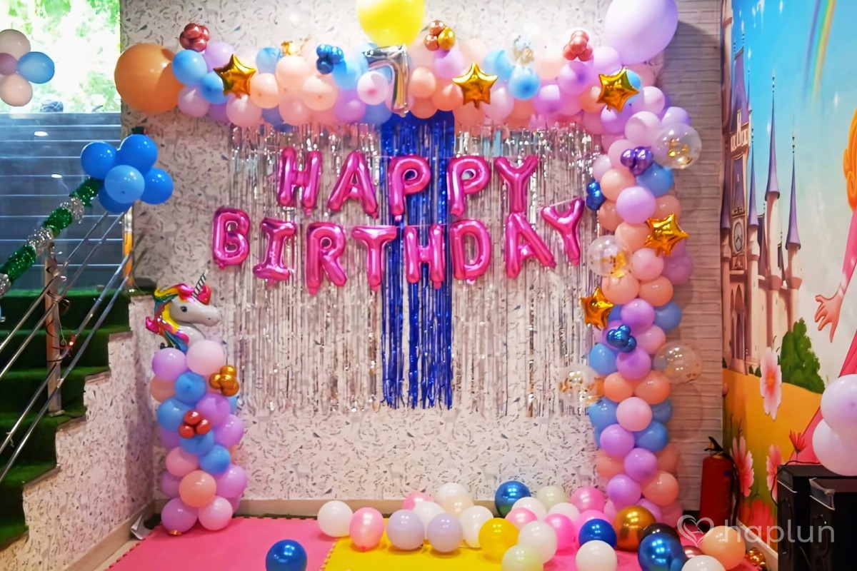 Unicorn Arch Setup For Birthday