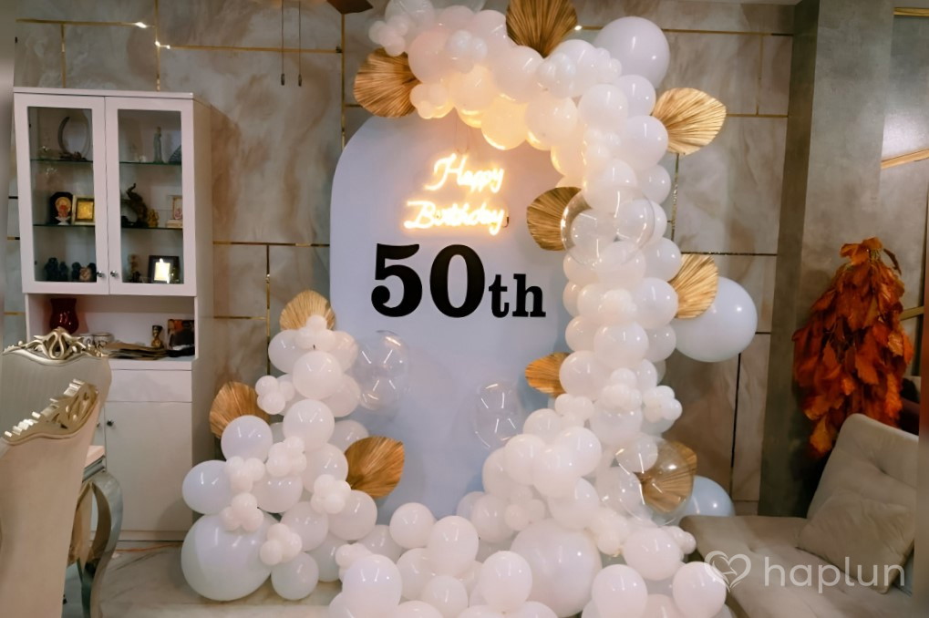 White Pastel Birthday Decor