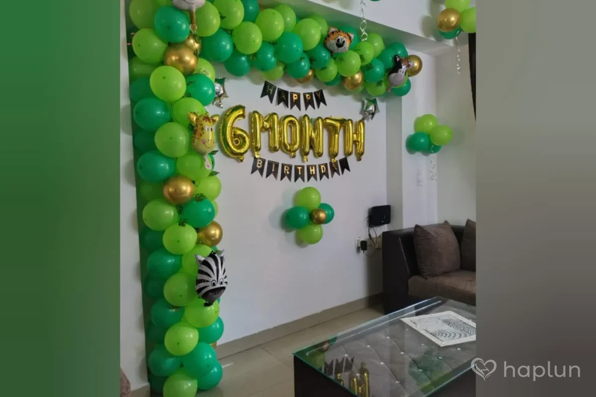6 Month Birthday Jungle Decor