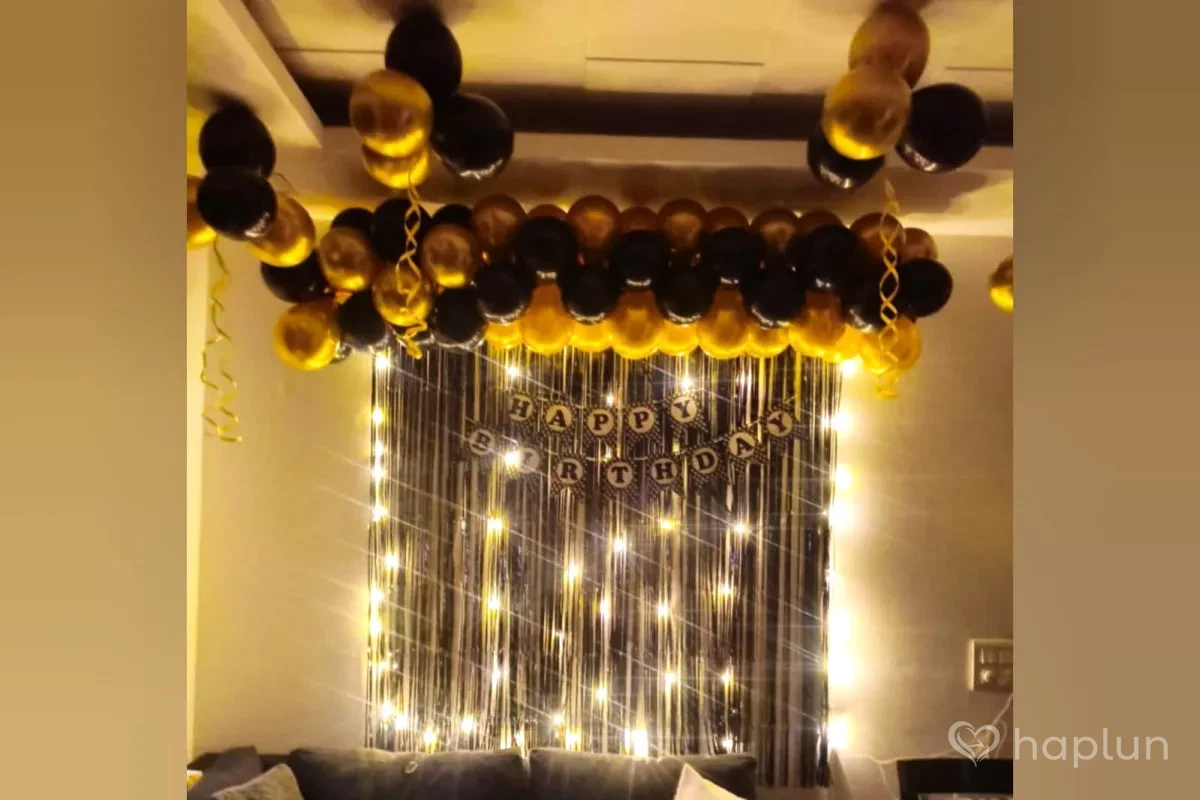 Black & Golden Birthday Balloon Party