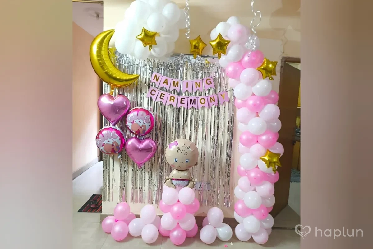 Elegant Baby Girl Naamkaran Decor