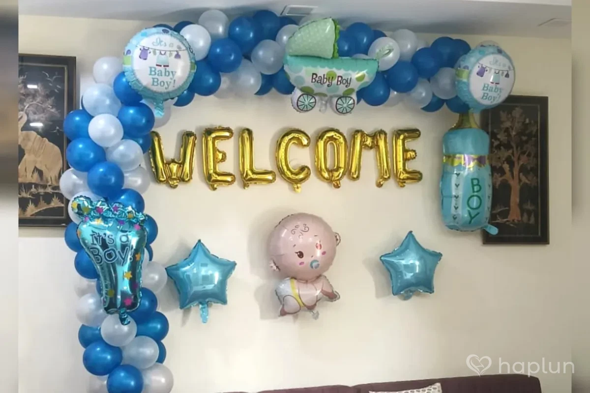 Baby Boy Balloon Welcome Decoration