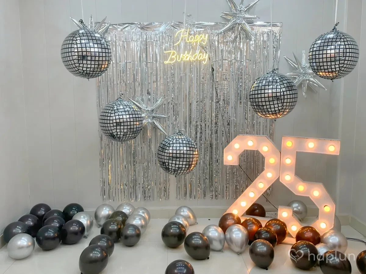 Silver Shine Disco Party Decor