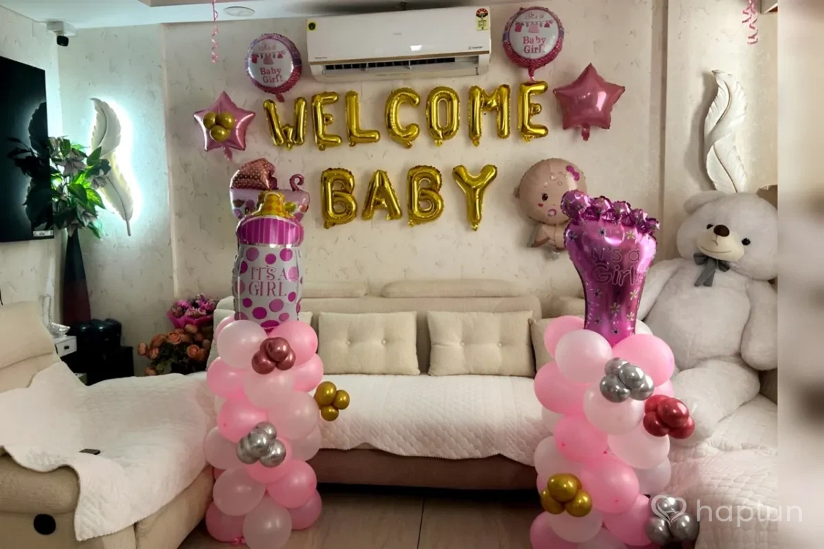 Flower and Baby Welcome Decor