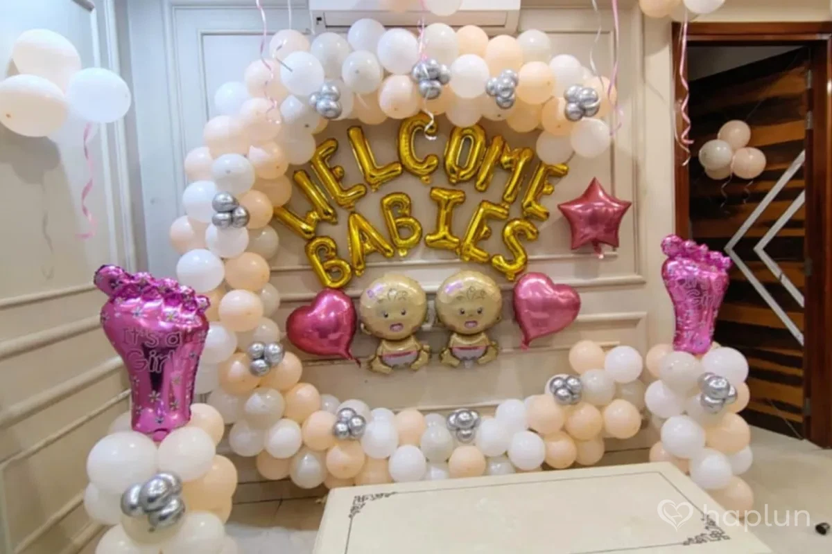 Blush Pink Twins Welcome Surprise