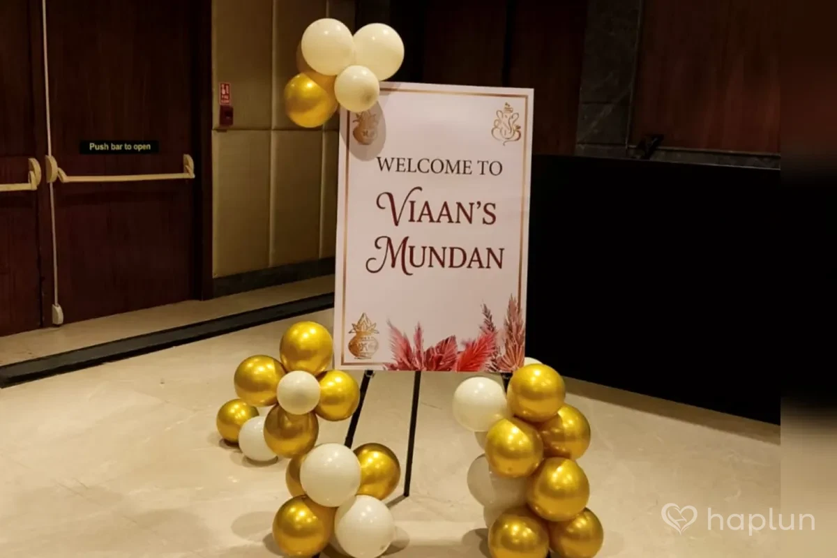 Mundan Welcome Board Setup