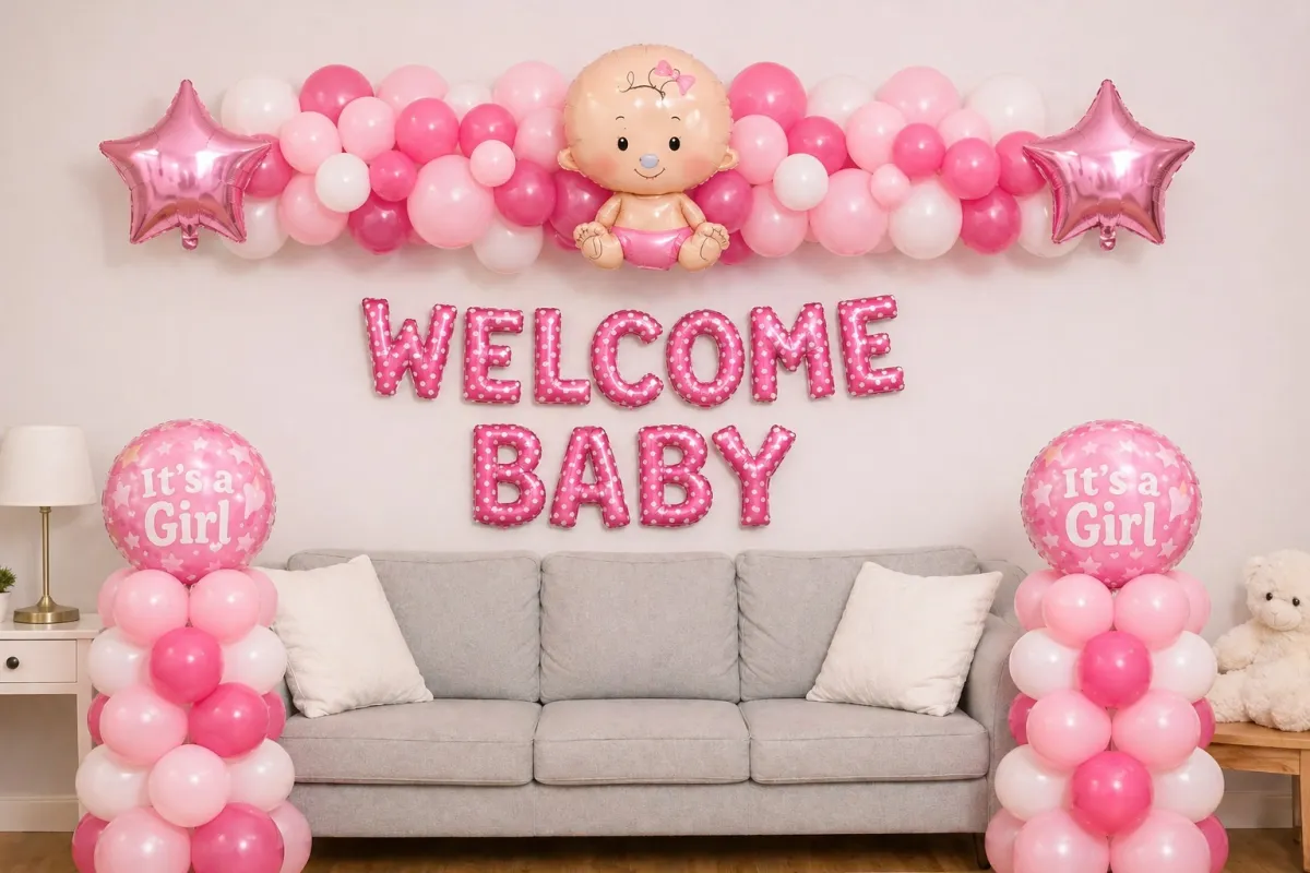Pink Baby Girl Welcome Decor