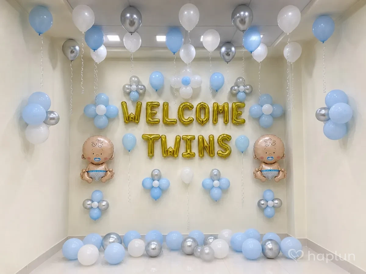 Twins Baby Boy Welcome Decor