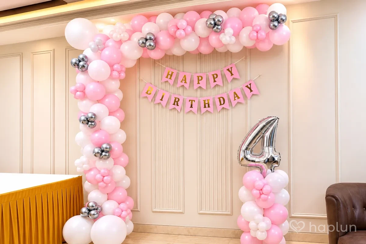 Pastel Pink and White Balloon Decor