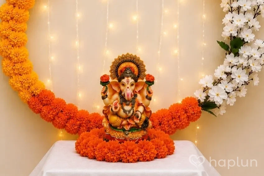 Ganpati Decoration Setup