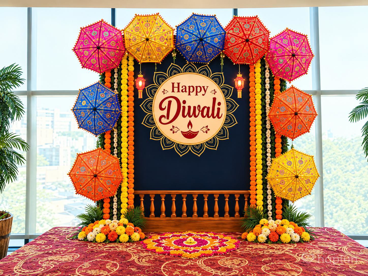 Diwali Festive Floral Backdrop