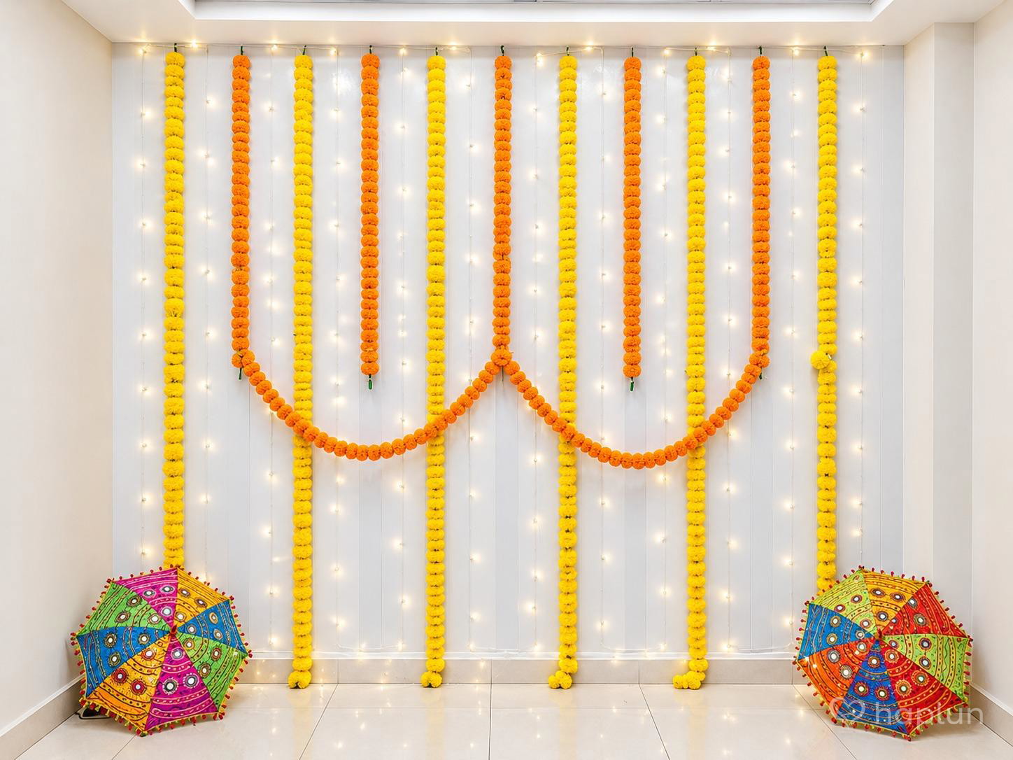 Diwali Flower Backdrop Decoration