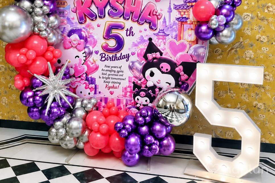 Kuromi Princess Birthday Balloon Decor
