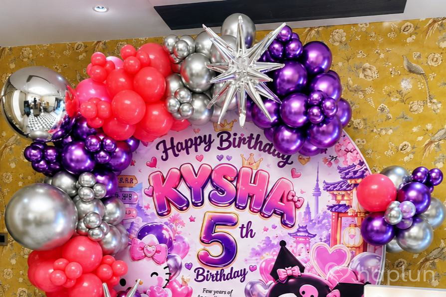 Kuromi Theme Kids Birthday Decoration