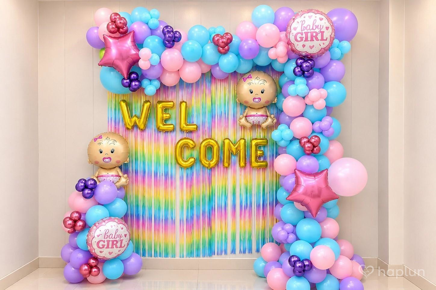 Twin Baby Girl Welcome Decoration