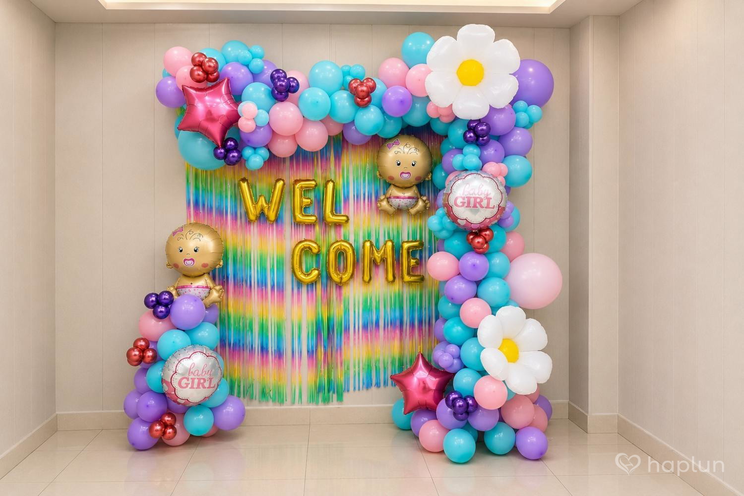 Twins Baby Girl Floral Welcome Decor